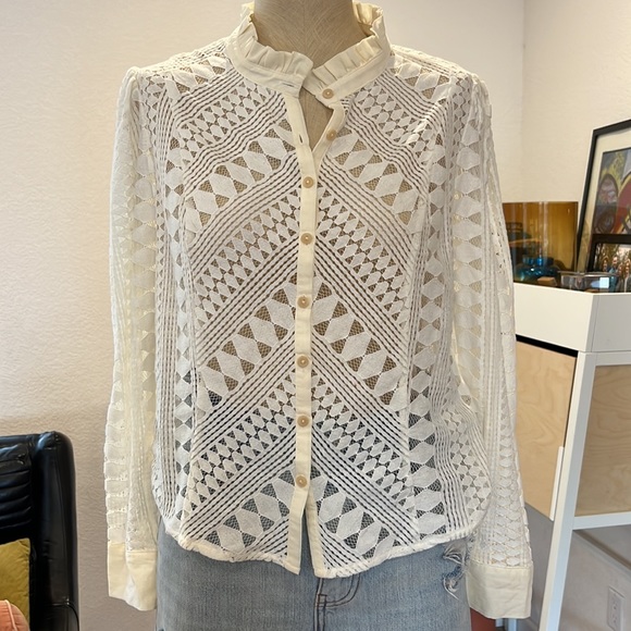 Anthropologie lace top 12p - Picture 1 of 5